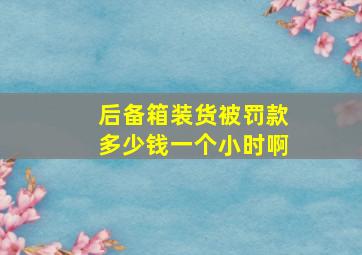 后备箱装货被罚款多少钱一个小时啊