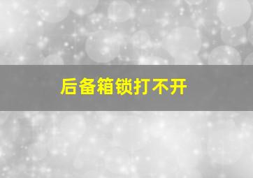 后备箱锁打不开