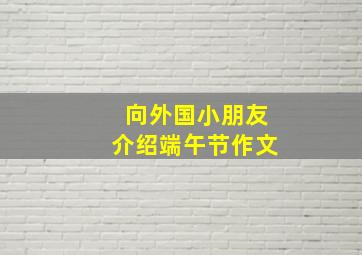 向外国小朋友介绍端午节作文