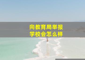 向教育局举报学校会怎么样