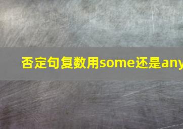 否定句复数用some还是any