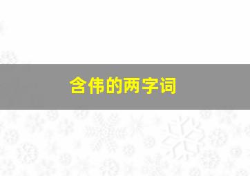 含伟的两字词