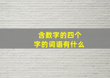 含数字的四个字的词语有什么