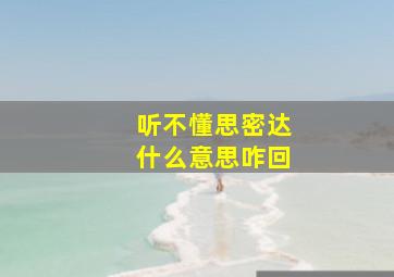 听不懂思密达什么意思咋回