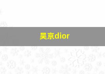 吴京dior