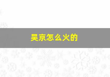 吴京怎么火的