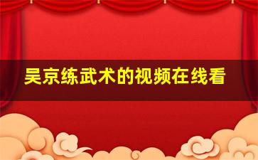 吴京练武术的视频在线看