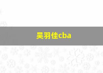 吴羽佳cba