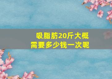 吸脂肪20斤大概需要多少钱一次呢