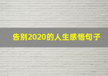 告别2020的人生感悟句子