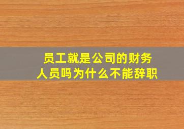 员工就是公司的财务人员吗为什么不能辞职