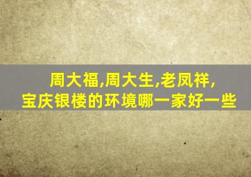 周大福,周大生,老凤祥,宝庆银楼的环境哪一家好一些