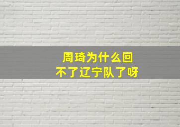 周琦为什么回不了辽宁队了呀