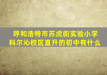 呼和浩特市苏虎街实验小学科尔沁校区直升的初中有什么