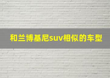 和兰博基尼suv相似的车型