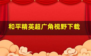 和平精英超广角视野下载