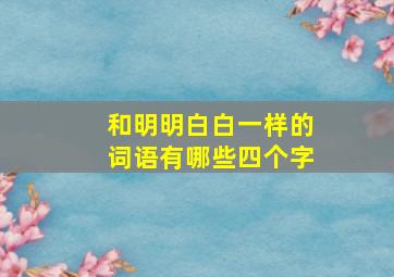 和明明白白一样的词语有哪些四个字