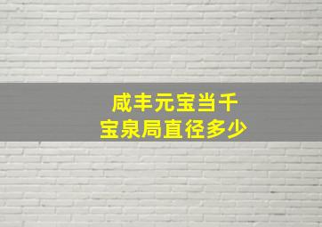 咸丰元宝当千宝泉局直径多少