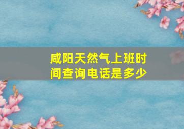 咸阳天然气上班时间查询电话是多少