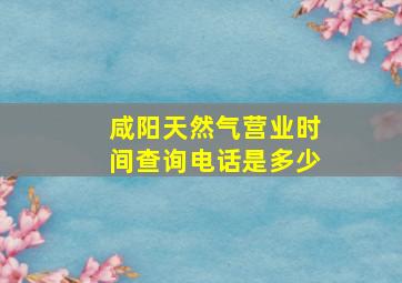 咸阳天然气营业时间查询电话是多少