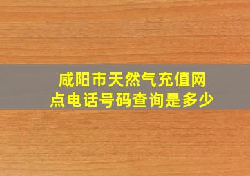 咸阳市天然气充值网点电话号码查询是多少