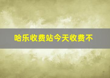 哈乐收费站今天收费不