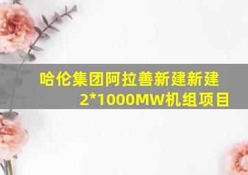 哈伦集团阿拉善新建新建2*1000MW机组项目