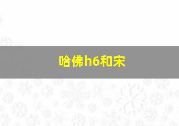 哈佛h6和宋