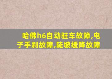 哈佛h6自动驻车故障,电子手刹故障,陡坡缓降故障