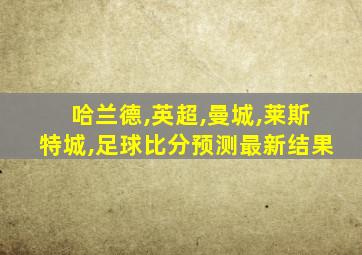 哈兰德,英超,曼城,莱斯特城,足球比分预测最新结果