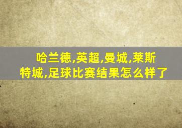 哈兰德,英超,曼城,莱斯特城,足球比赛结果怎么样了