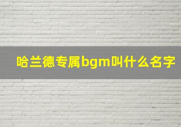 哈兰德专属bgm叫什么名字