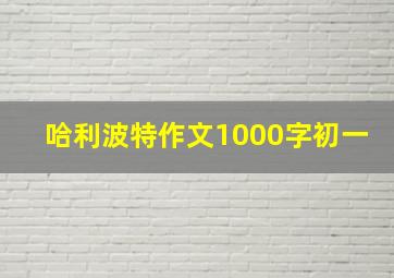 哈利波特作文1000字初一