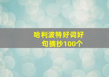 哈利波特好词好句摘抄100个