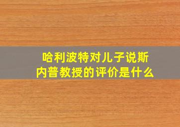 哈利波特对儿子说斯内普教授的评价是什么