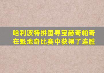 哈利波特拼图寻宝赫奇帕奇在魁地奇比赛中获得了连胜