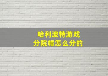 哈利波特游戏分院帽怎么分的