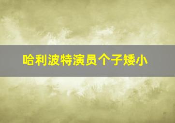 哈利波特演员个子矮小