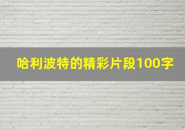 哈利波特的精彩片段100字