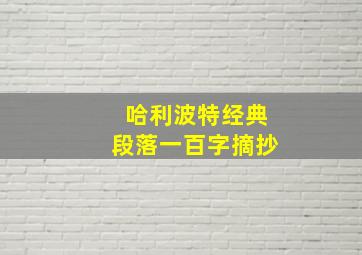 哈利波特经典段落一百字摘抄