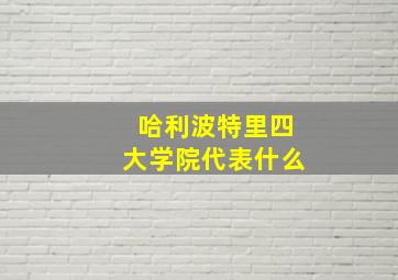 哈利波特里四大学院代表什么