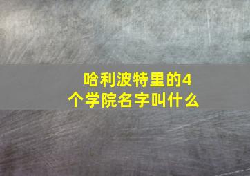 哈利波特里的4个学院名字叫什么