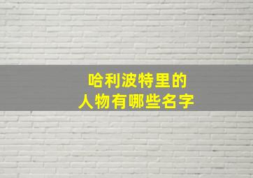 哈利波特里的人物有哪些名字