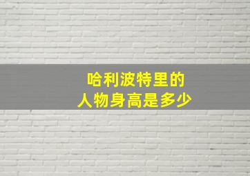 哈利波特里的人物身高是多少