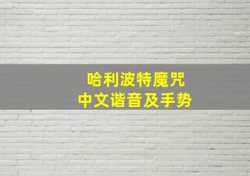 哈利波特魔咒中文谐音及手势