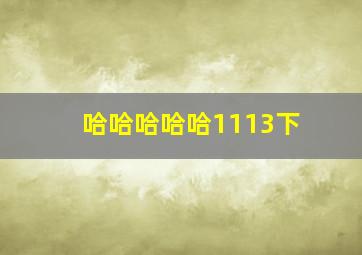 哈哈哈哈哈1113下