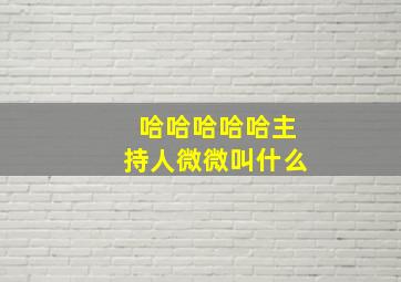 哈哈哈哈哈主持人微微叫什么