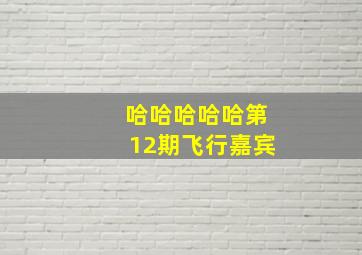 哈哈哈哈哈第12期飞行嘉宾