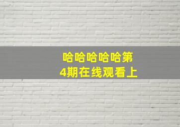 哈哈哈哈哈第4期在线观看上