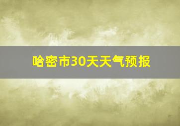 哈密市30天天气预报